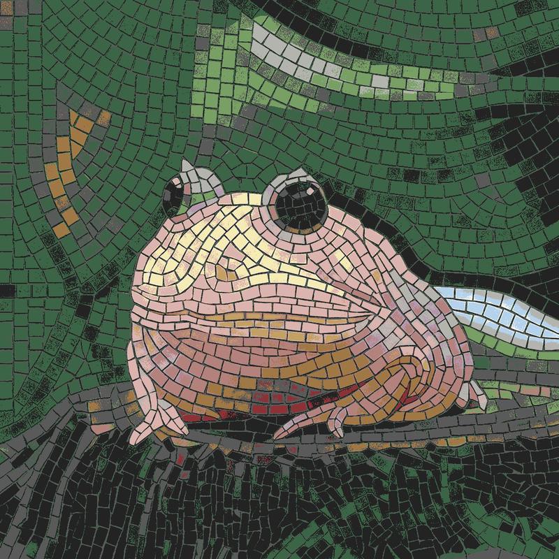 Cute Mosaic Frog Wall Art - 60x60 cm