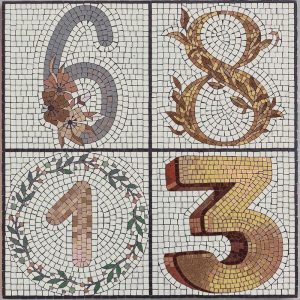 Classical Mosaic Numbers Art – 6, 8, 1, 3