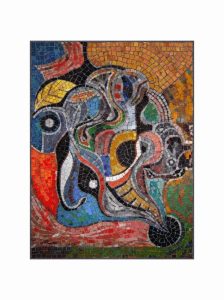 Vibrant Abstract Swirls Mosaic Art