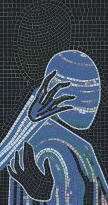 Blue Introspection Mosaic Art – 60×114 cm