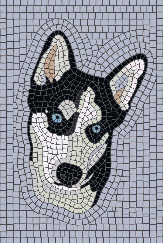 Siberian Husky Mosaic Art - 20x30 cm