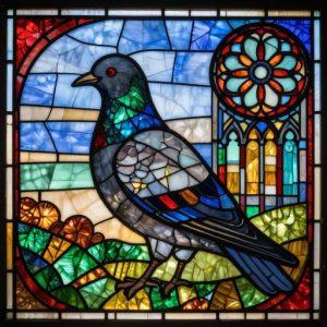 Grey Pigeon Stained Glass Mosaic Art