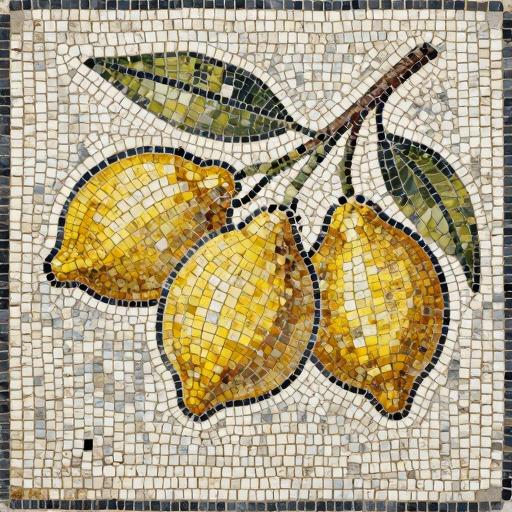 Handcrafted Lemon Branch Mosaic Art - Opus Tessellatum