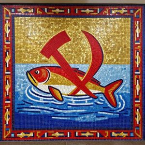 Soviet Style Mosaic: Fish with Hammer and Sickle
