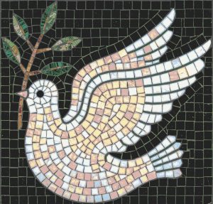 Peace Dove Mosaic Art – 10×10 cm