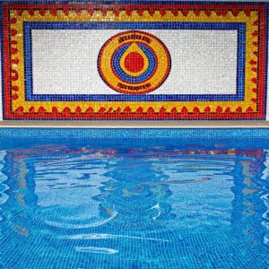 Blue Pool Water Mosaic Art – Soviet Style