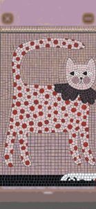 Polka Dot Cat Mosaic Art – 60×130 cm