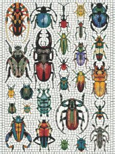 Colorful Beetles Mosaic Art – Nature Collection