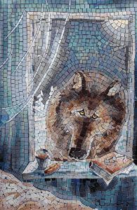 Wolf’s Gaze Mosaic Art – Classic AI Style