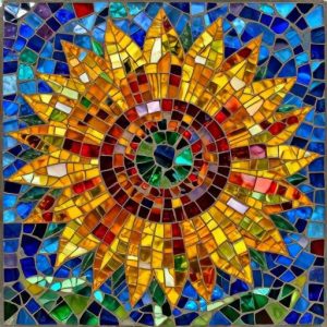 Van Gogh Style Sunflower Mosaic Art | Opus Incertum