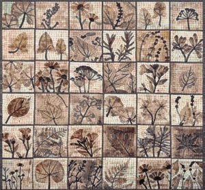 Botanical Study Mosaic Art – Earthy Tones