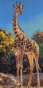 Majestic Giraffe Mosaic Art – 30×60 cm