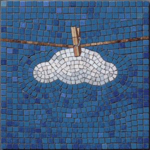 Surreal Cloud on a Clothesline Mosaic Art