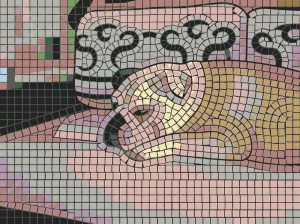 Sleeping Cat Pastel Mosaic Art