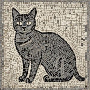 Grey Cat Mosaic Art – Custom Opus Tessellatum