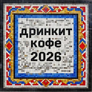Custom Soviet Style Mosaic ‘Drinkit Coffee 2026’