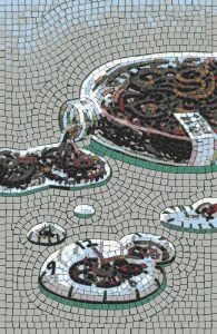 Abstract Spilled Liquid Mosaic Art