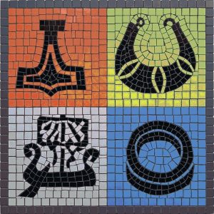 Symbolic Mythology Mosaic Art – 60×60 cm
