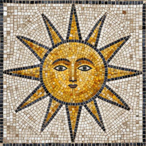 Radiant Sun Mosaic Art - Opus Tessellatum