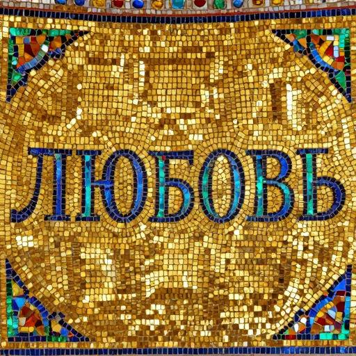 Byzantine Mosaic Art - The Word 'Love'