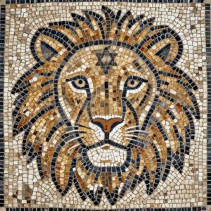 Roman Style Lion Mosaic Art – Custom Opus Tessellatum