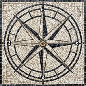 Compass Rose Mosaic Art – Opus Tessellatum Style