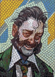 Mysterious Bearded Man Mosaic Portrait