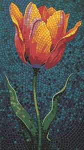 Vibrant Tulip Mosaic Art – 40×70 cm