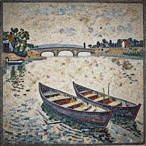 Claude Monet's Le Pont d'Argenteuil Mosaic Art