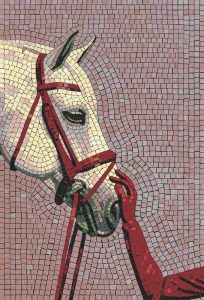 White Horse and Red Hand Mosaic Art
