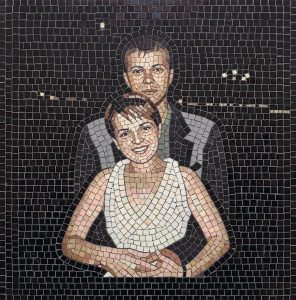 Classic Couple Mosaic Portrait – 60×62 cm