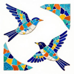Two Swallows Trencadís Mosaic Art