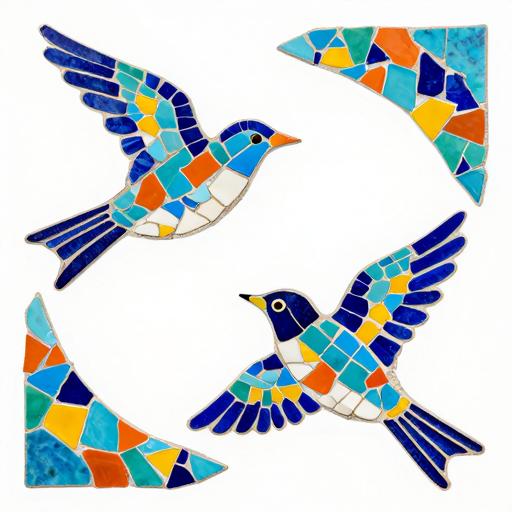 Two Swallows Trencadís Mosaic Art