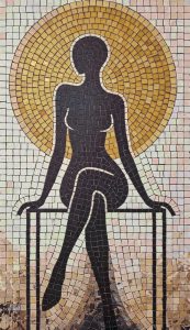 Elegant Woman Silhouette Mosaic Art