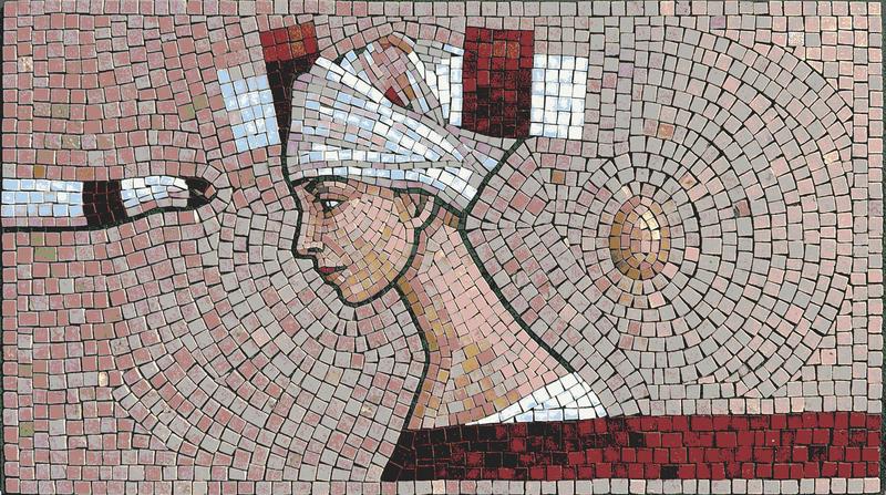 Classical Mosaic Portrait of a Woman in a Turban
