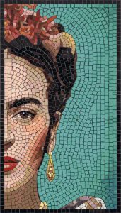 Elegant Woman Mosaic Portrait – 60×105 cm