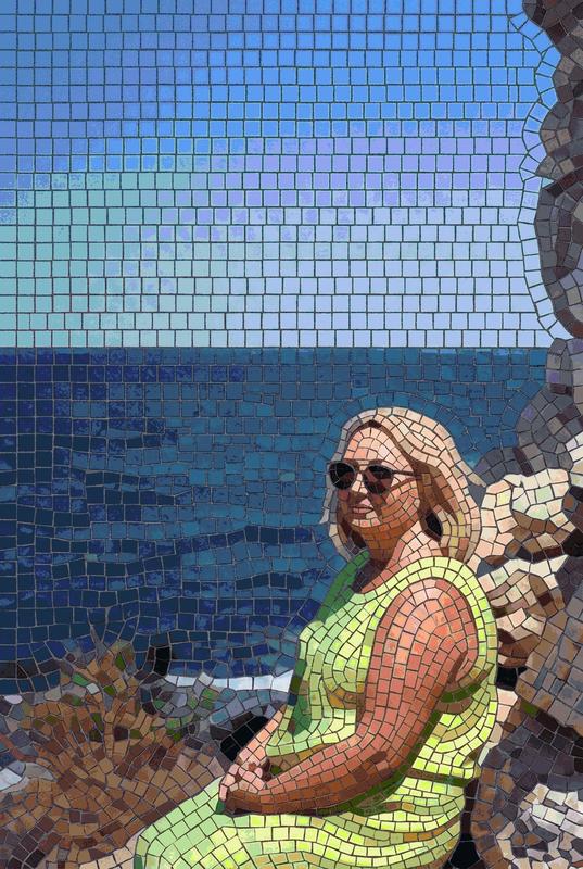 Sunny Summer Mosaic Portrait of a Woman