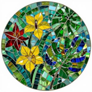 Tropical Paradise Circular Mosaic Art