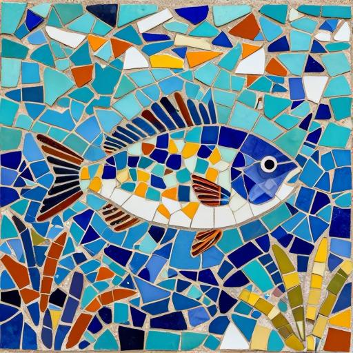 Custom Trencadís Mosaic Art - Colorful Underwater Fish