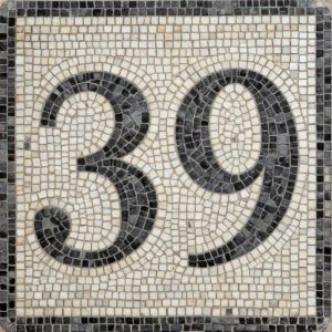 Custom Mosaic House Number 39 Plaque