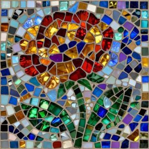 Vibrant Floral Mosaic Art – Custom Opus Incertum