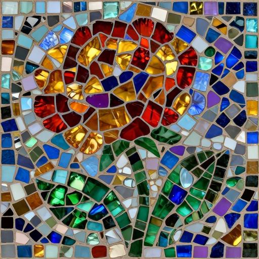 Vibrant Floral Mosaic Art - Custom Opus Incertum