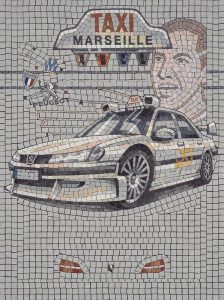 Taxi Marseille Mosaic Art – Peugeot Movie Tribute