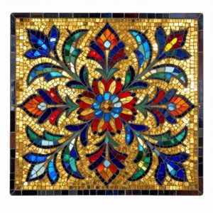 Byzantine Floral Mosaic Art – Custom Gold Ornament