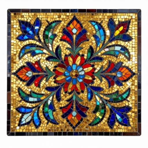 Byzantine Floral Mosaic Art - Custom Gold Ornament