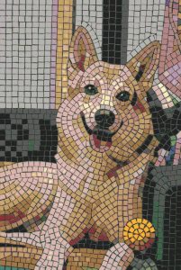 Happy Shiba Inu Mosaic Art – 60×90 cm