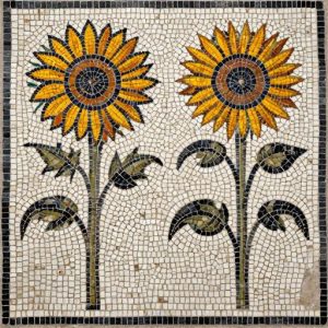 Handcrafted Sunflower Mosaic Art – Opus Tessellatum