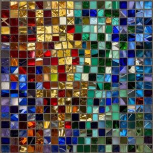 Vibrant Color Gradient Abstract Mosaic Art