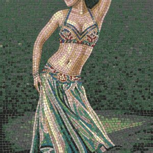 Elegant Woman Mosaic Art – 60×60 cm