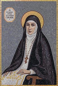Saint in Black Habit Mosaic Art